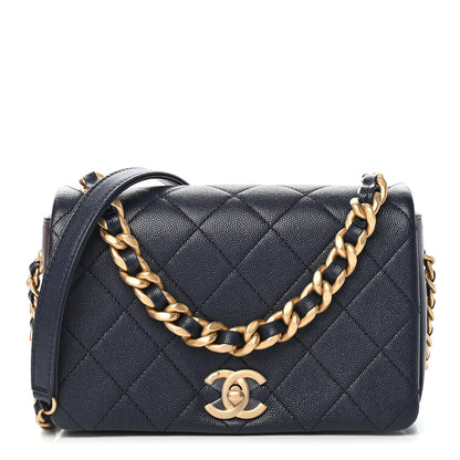 Chanel Caviar Quilted Small Fashion Therapy Flap Bag Navy Blue 1 of 8