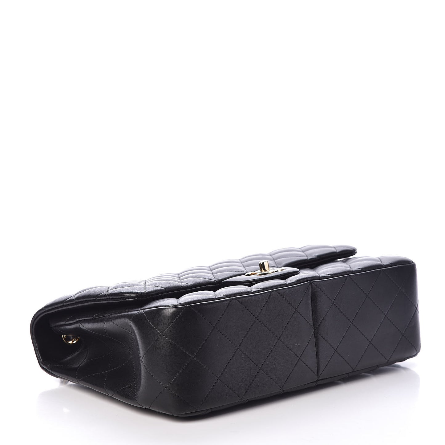 Lambskin Quilted Jumbo Single Flap Black