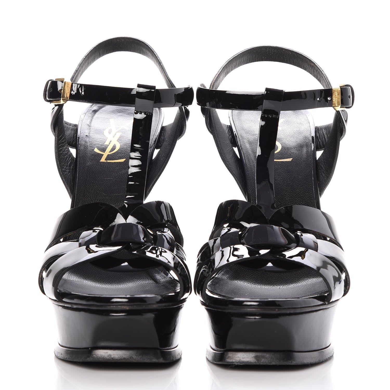 Saint Laurent Patent Tribute 105 Platform Sandals 38 Black 2 of 11