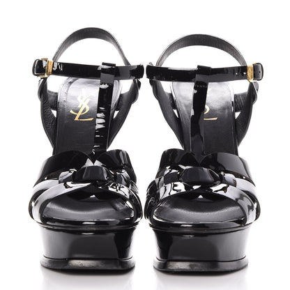 Saint Laurent Patent Tribute 105 Platform Sandals 38 Black 2 of 11