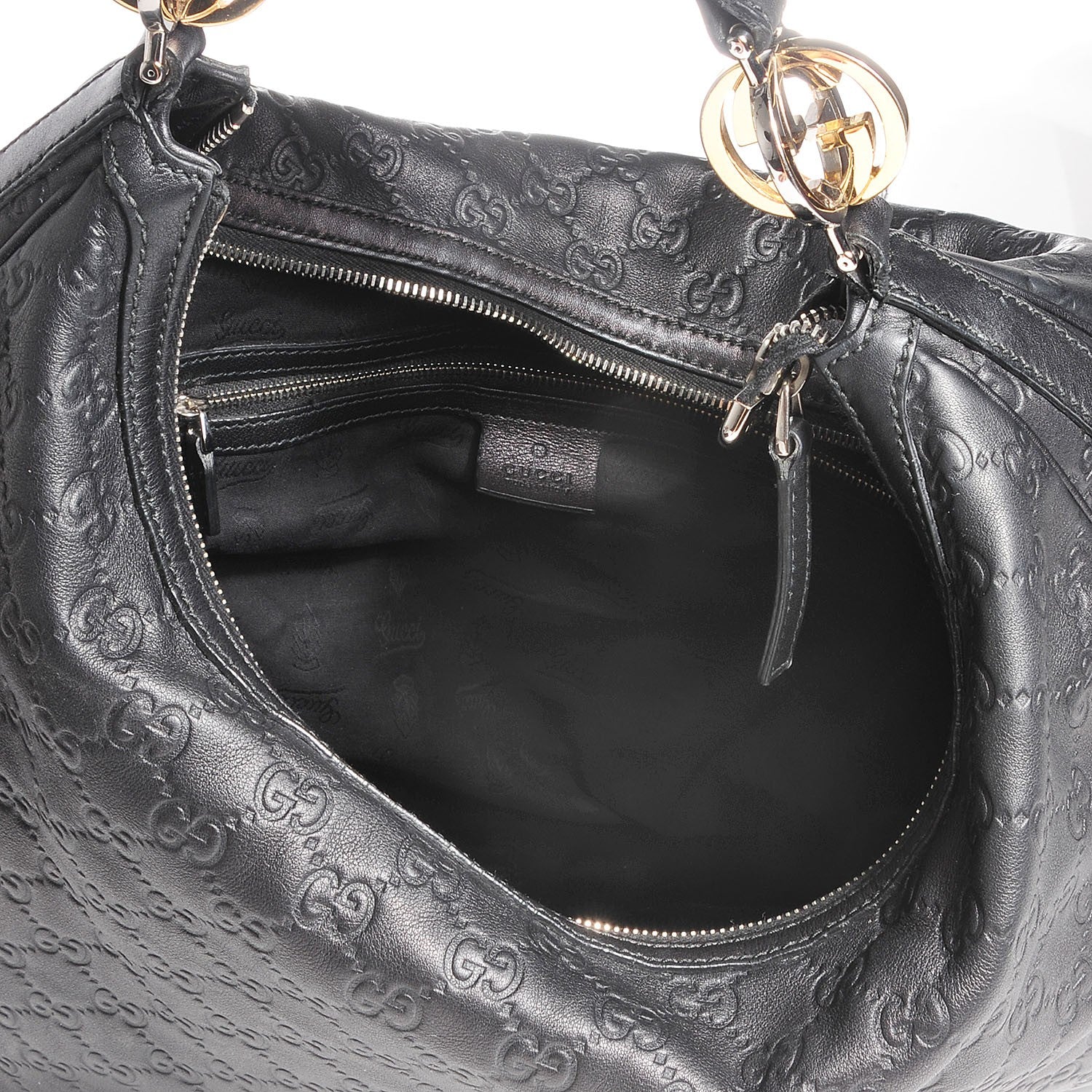 Gucci Guccissima GG Twins Large Hobo Black 9 of 9