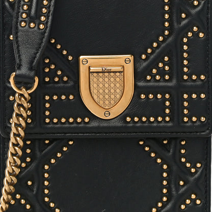 Christian Dior Lambskin Studded Vertical Diorama Black 7 of 9