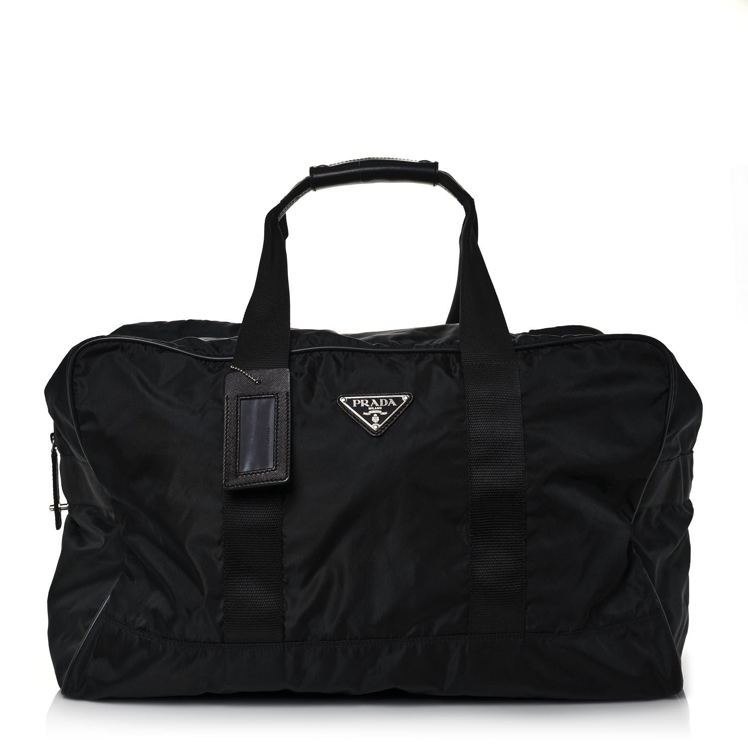 Prada Tessuto Nylon Saffiano Viaggio Carry On Travel Bag Black 1 of 13