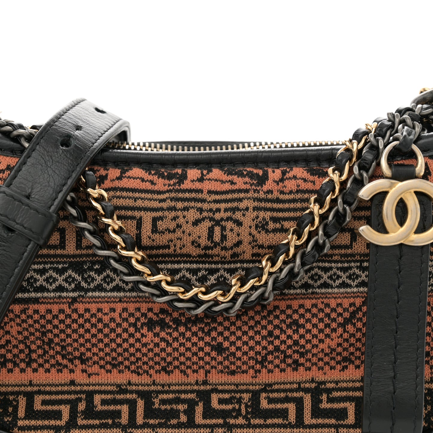 Knit Calfskin Small Gabrielle Hobo Black Multicolor