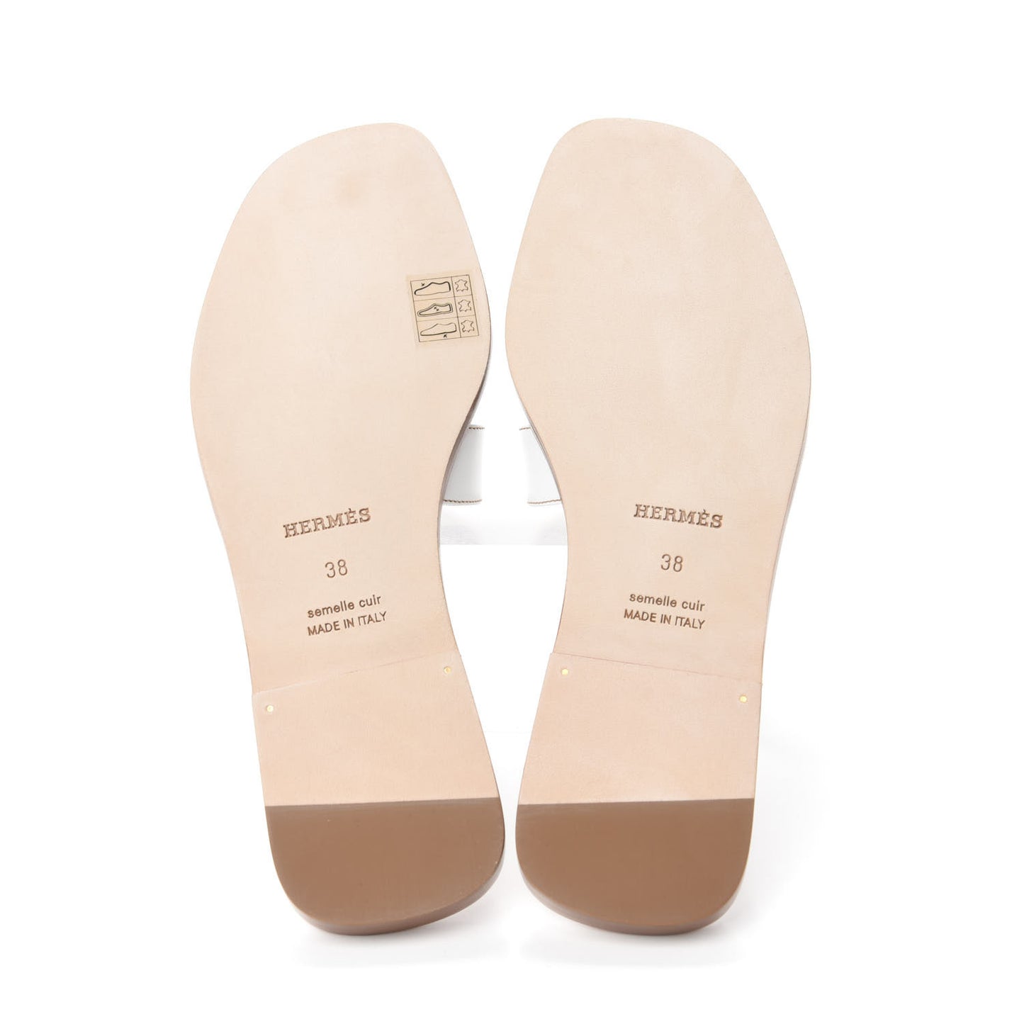 Box Calfskin Oran Sandals 38 White