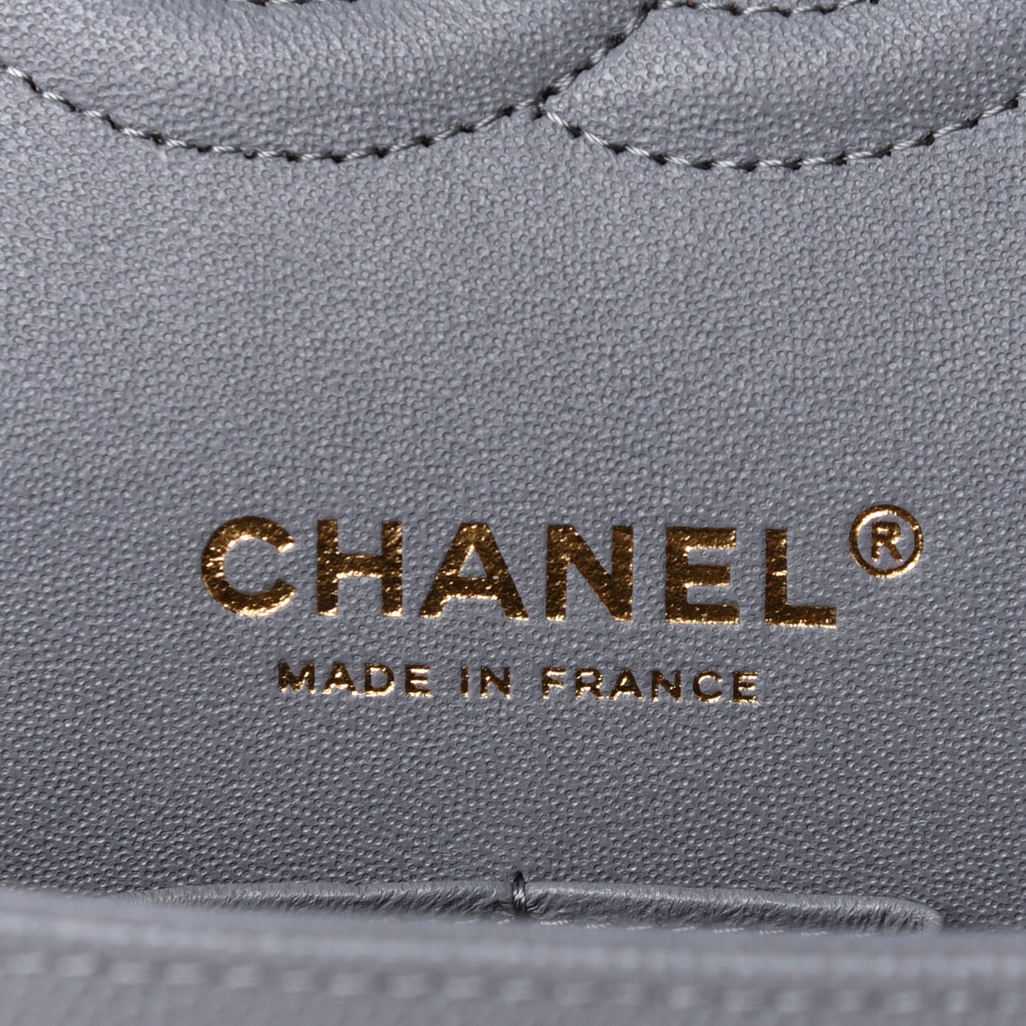 Caviar Quilted Medium Double Flap Grey