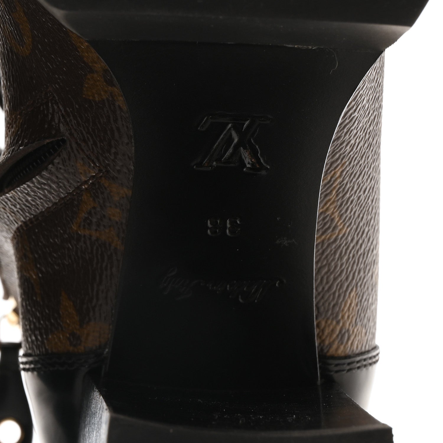 Louis Vuitton Patent Calfskin Monogram Star Trail Ankle Boots 38 Black 7 of 9