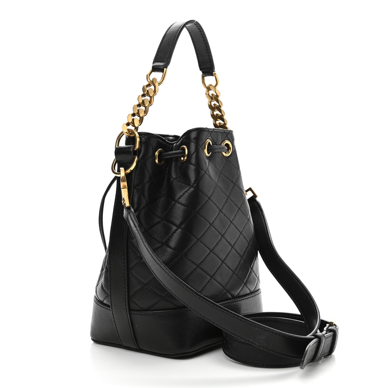 Saint Laurent Lambskin Quilted Small Emmanuelle Bucket Bag Black 2 of 10
