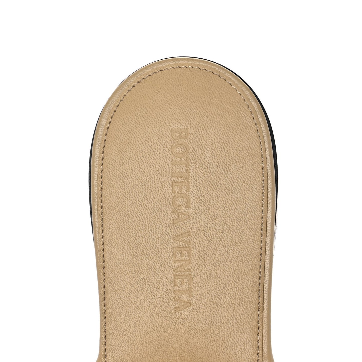 Nappa Maxi Intrecciato Lido Flat Sandals 38.5 Cane Sugar