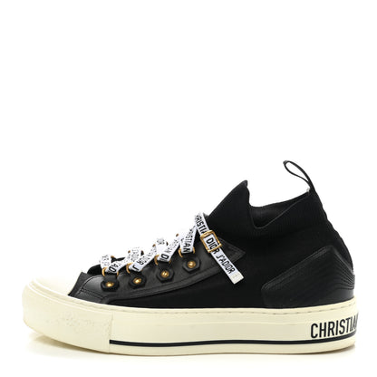 Christian Dior Technical Knit Calfskin Womens Walk'N'Dior High Top Sneakers 36 Black 1 of 8