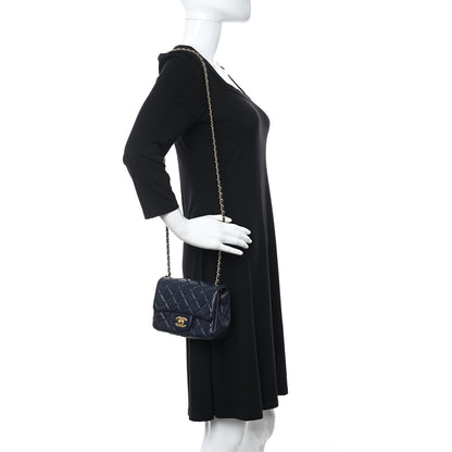 Chanel Lambskin Quilted Mini Pearl Crush Flap Navy Blue 2 of 11