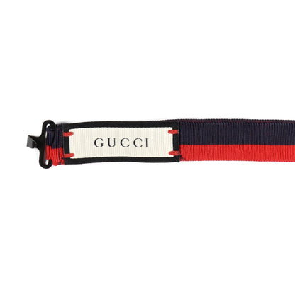 Gucci Grosgrain Web Feline Neck Bow Blue Red 4 of 4