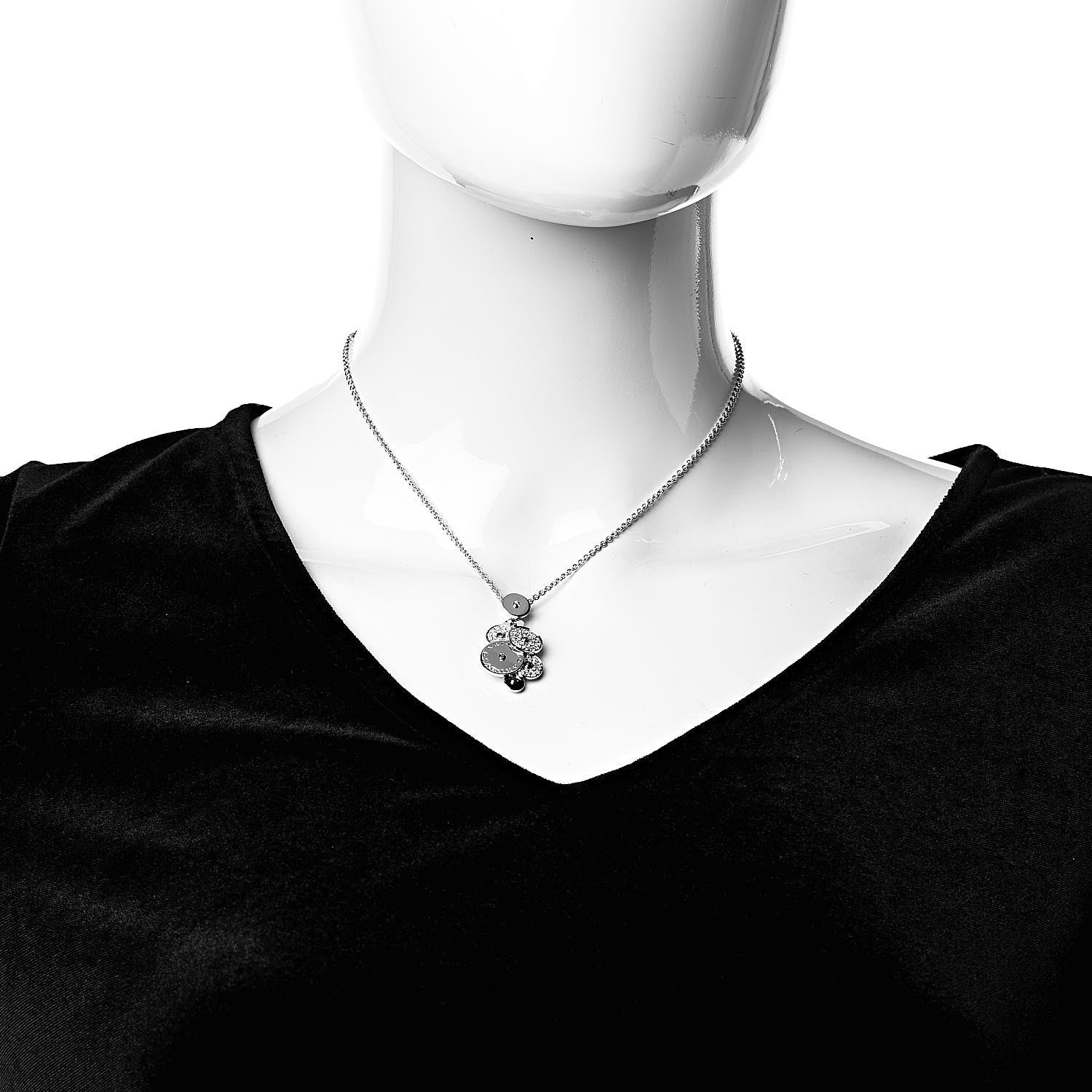 Bulgari 18K White Gold Diamond Cicladi Pendant Necklace 2 of 4