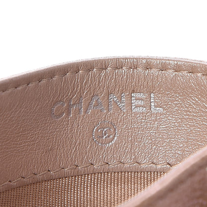 Chanel Metallic Caviar Chevron Quilted Card Holder Light Gold 6 of 9