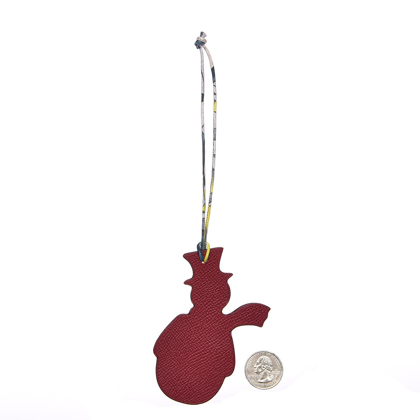 Togo Epsom Petit H Snowman Bag Charm PM Chocolate Rouge Grenat