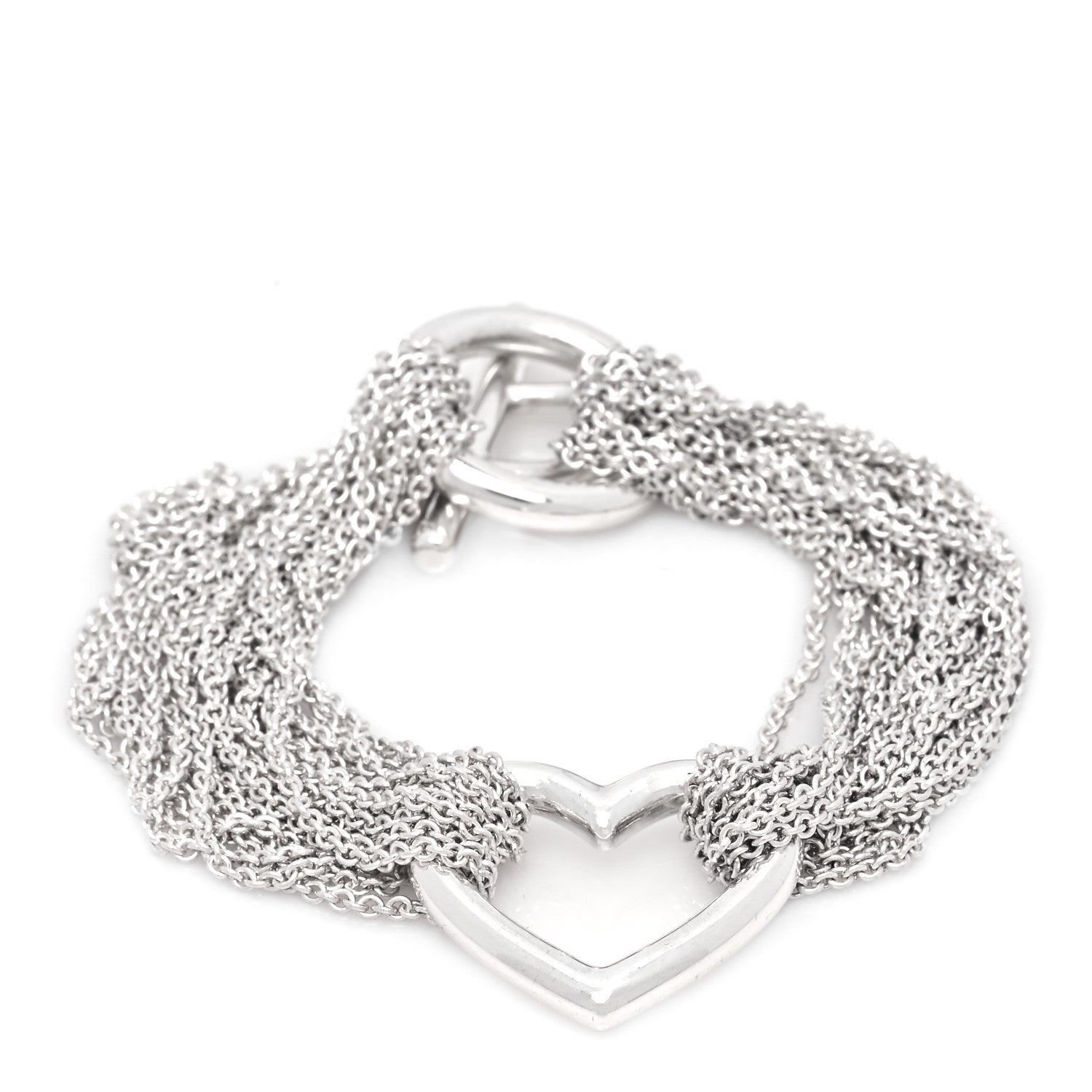 Tiffany Sterling Silver Heart Mesh Bracelet 1 of 5