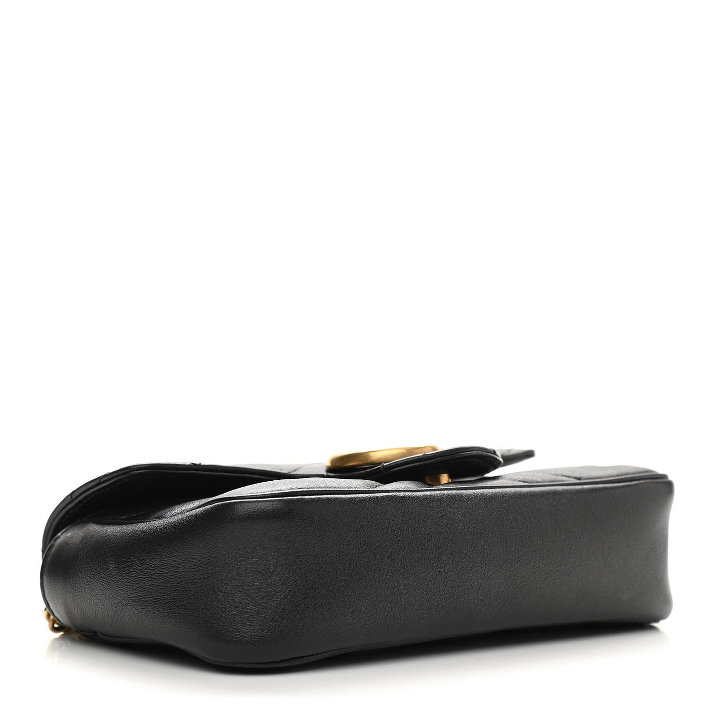 Calfskin Matelasse Super Mini GG Marmont Shoulder Bag Black