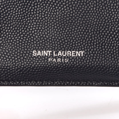 Saint Laurent Grained Calfskin 5 Fragments Zip Pouch Card Holder Deep Marine 8 of 10