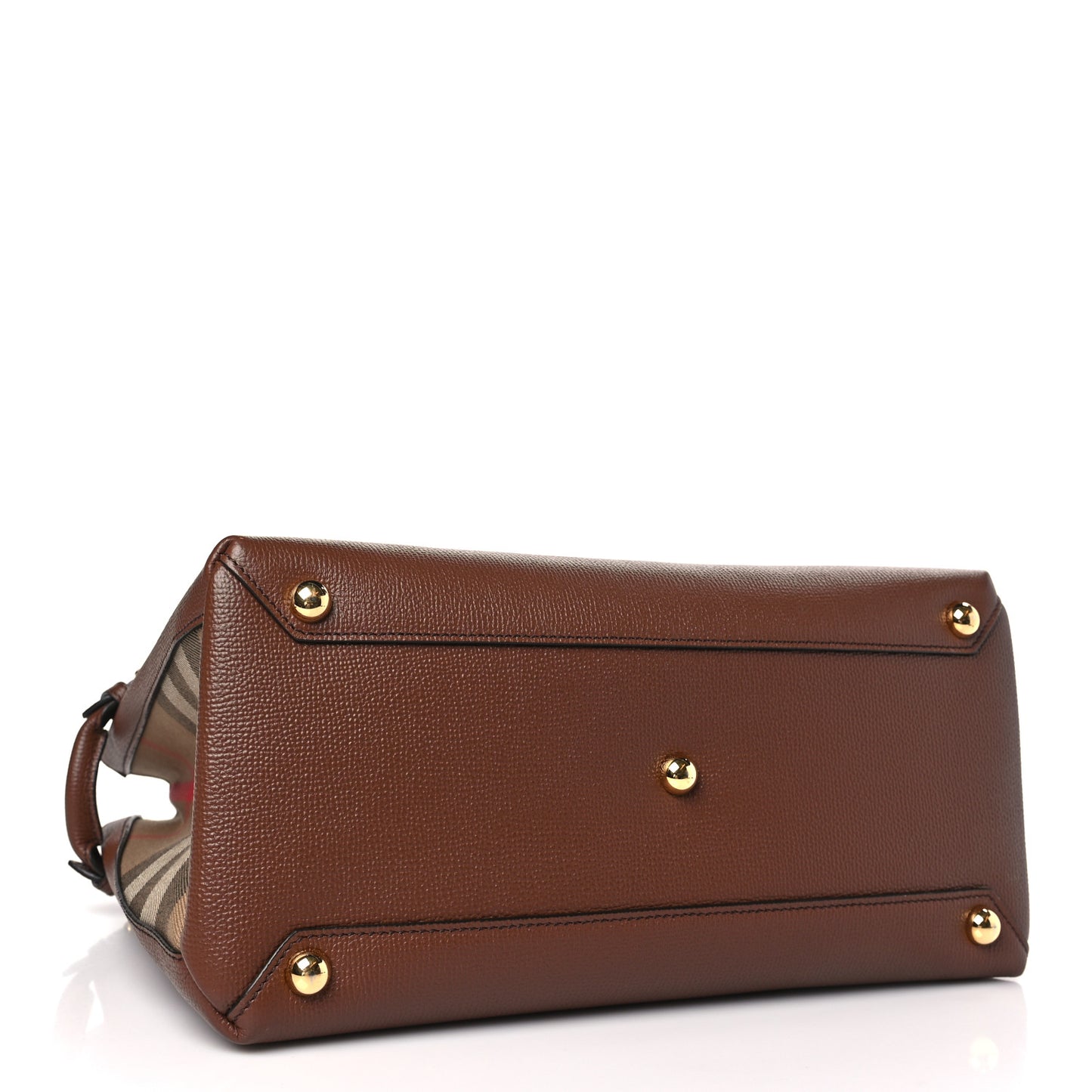 Grainy Calfskin House Check Medium Banner Tote Tan
