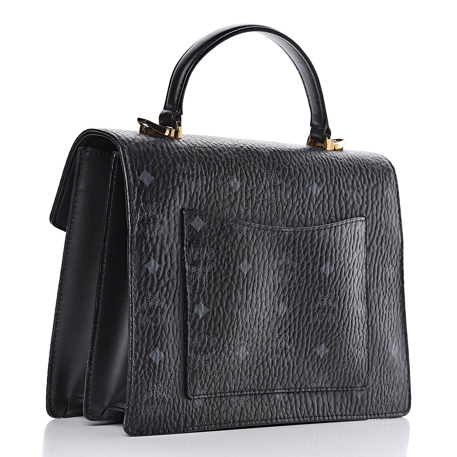 MCM Visetos Medium Patricia Satchel Black 3 of 15