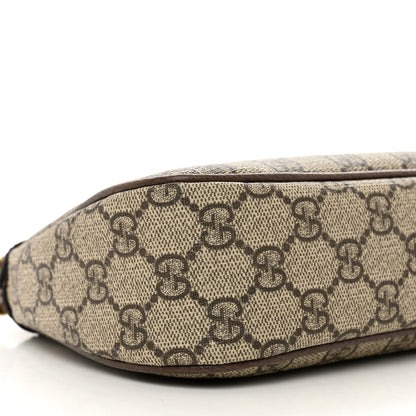 Gucci GG Supreme Monogram Textured Dollar Calfskin Web Small Ophidia GG Handbag Beige Ebony New Acero 8 of 10