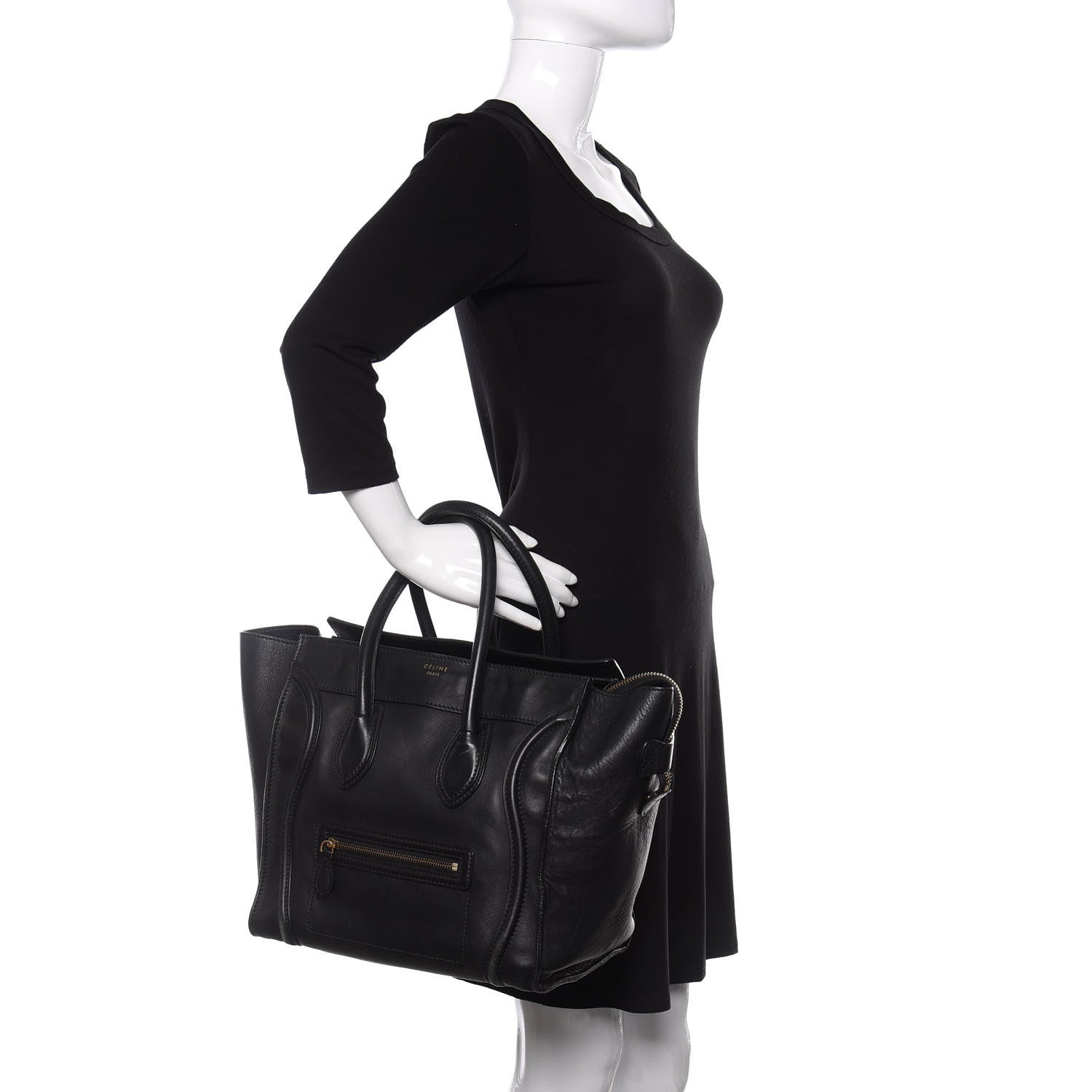 Celine Smooth Calfskin Mini Luggage Black 2 of 13
