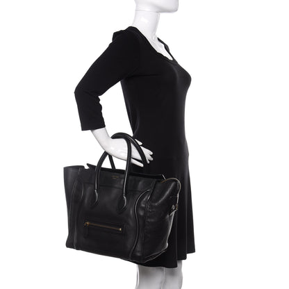 Celine Smooth Calfskin Mini Luggage Black 2 of 13