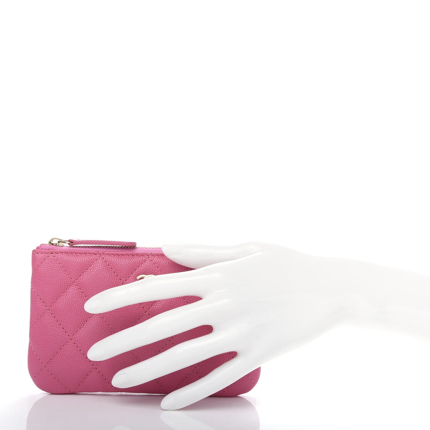 Caviar Quilted Small Cosmetic Case Pink