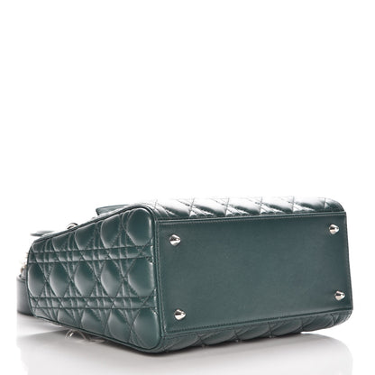 Christian Dior Lambskin Cannage Medium Lady Dior Crystal Strap Green 5 of 8