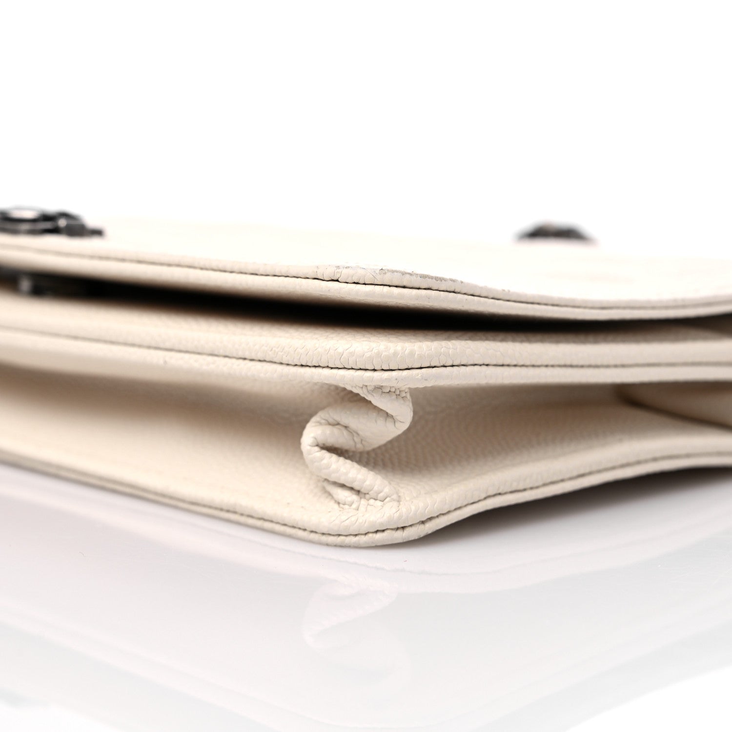 Chanel Caviar Quilted Boy Wallet On Chain WOC White 10 of 14