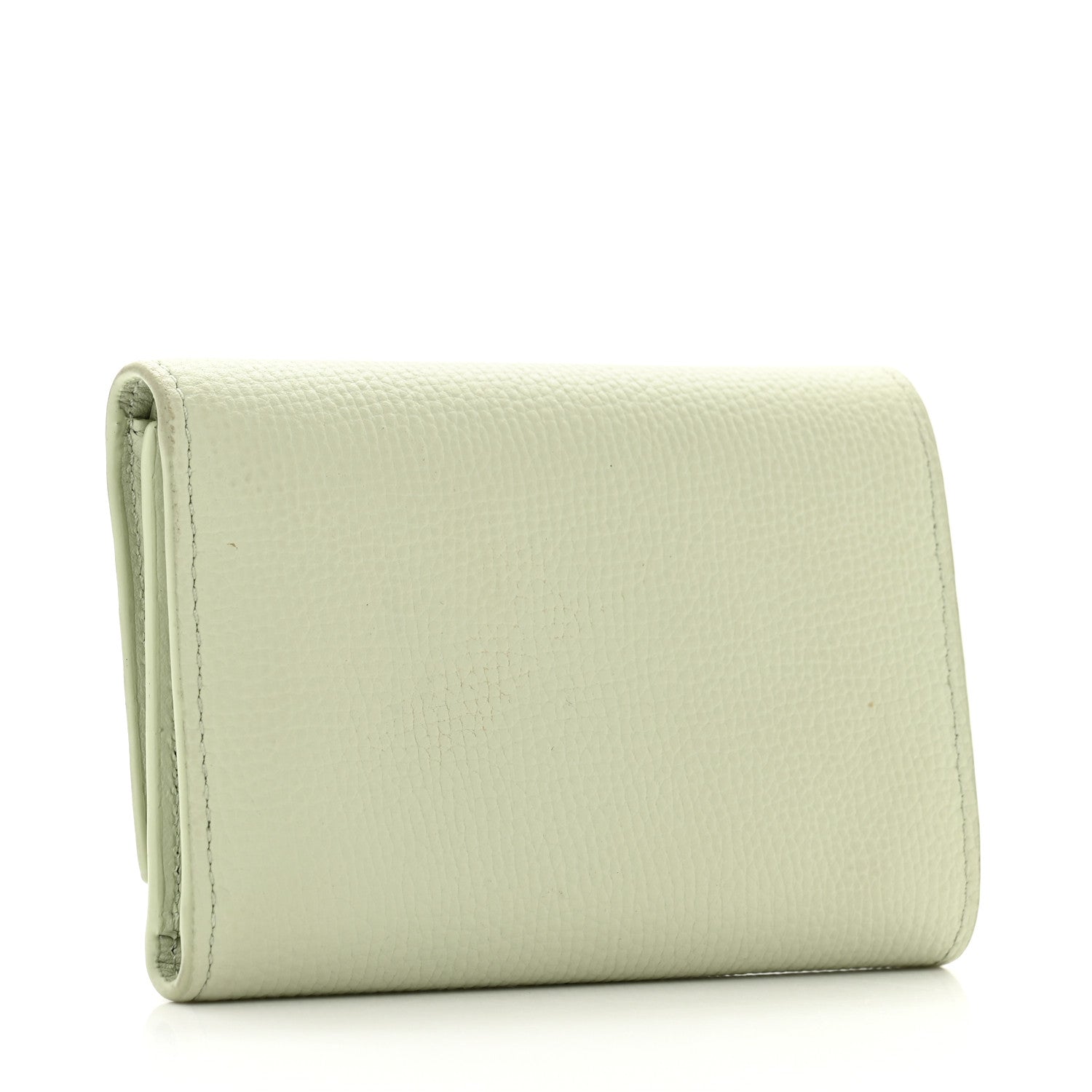 Loewe Pebble Grain Calfskin Anagram Small Vertical Wallet Green 3 of 10