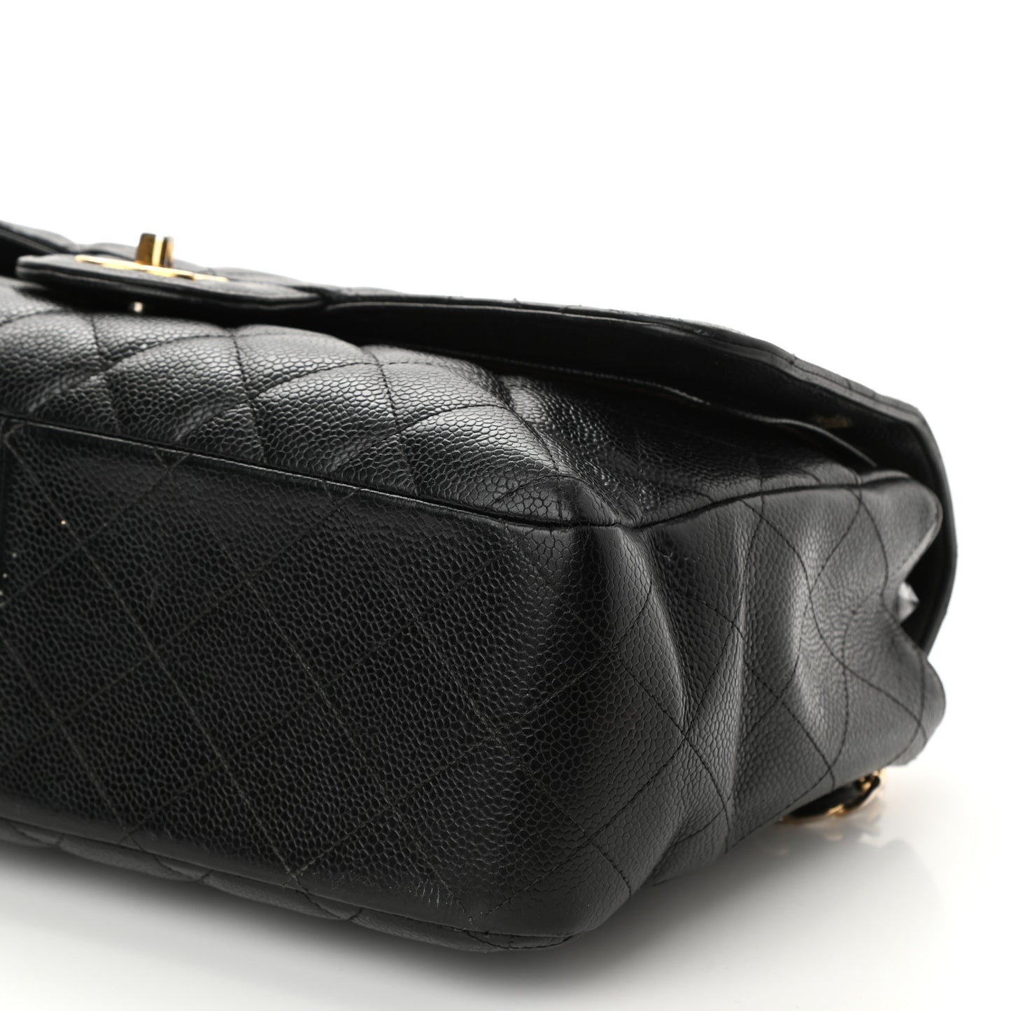 Caviar Quilted Jumbo Double Flap Black