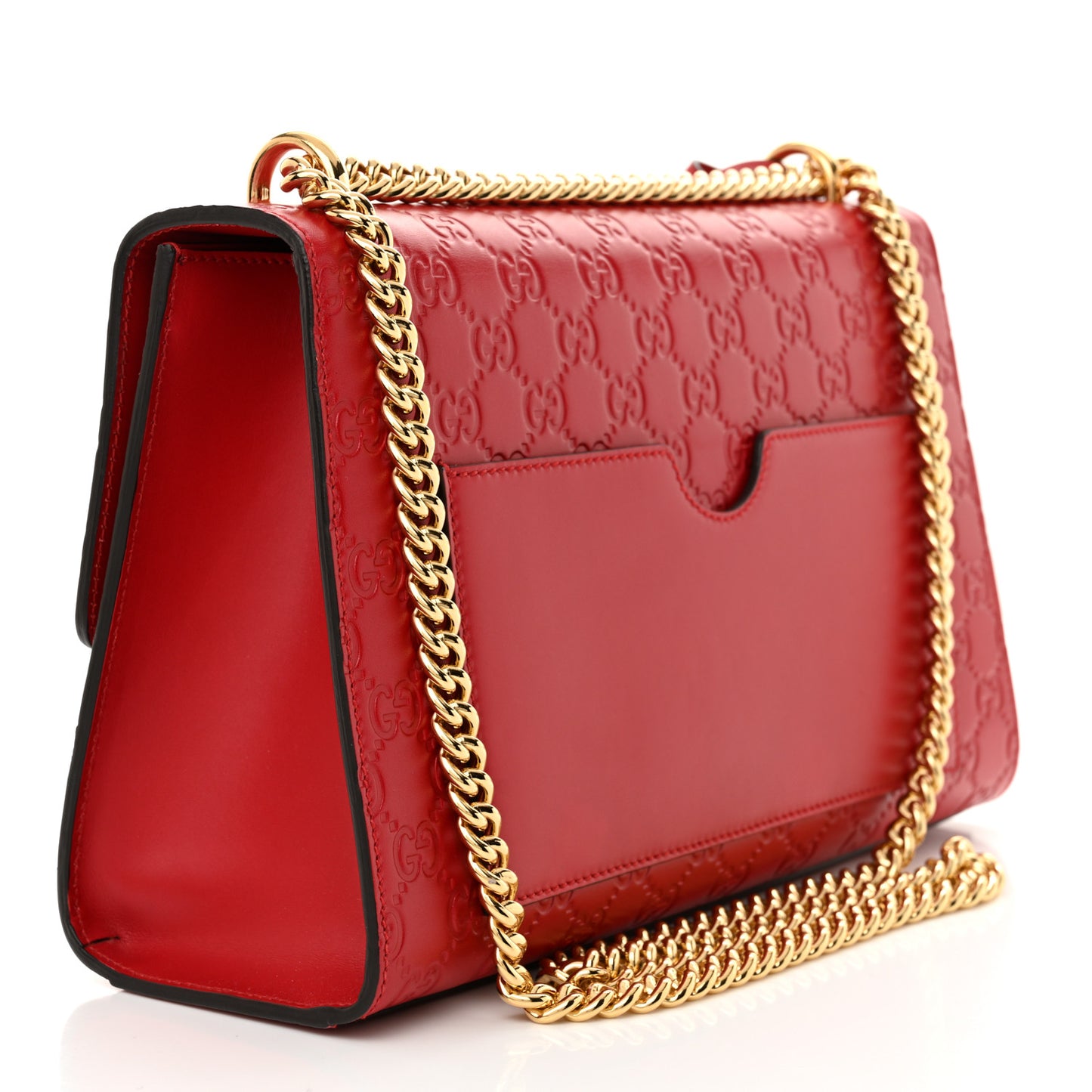 Guccissima Medium Padlock Shoulder Bag Hibiscus Red