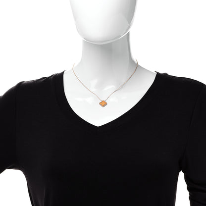Van Cleef & Arpels 18K Yellow Gold Tiger Eye Vintage Alhambra Pendant Necklace 2 of 6