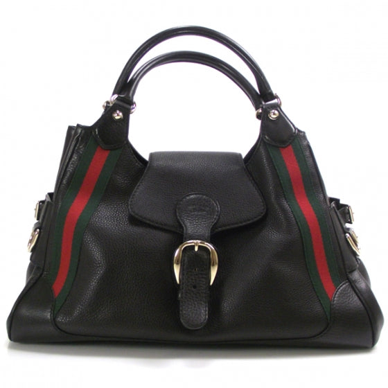 Gucci Leather Heritage Medium Shoulder Bag Black 1 of 10