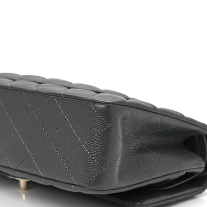 Chanel Caviar Quilted Medium Double Flap Dark Grey 11 of 12