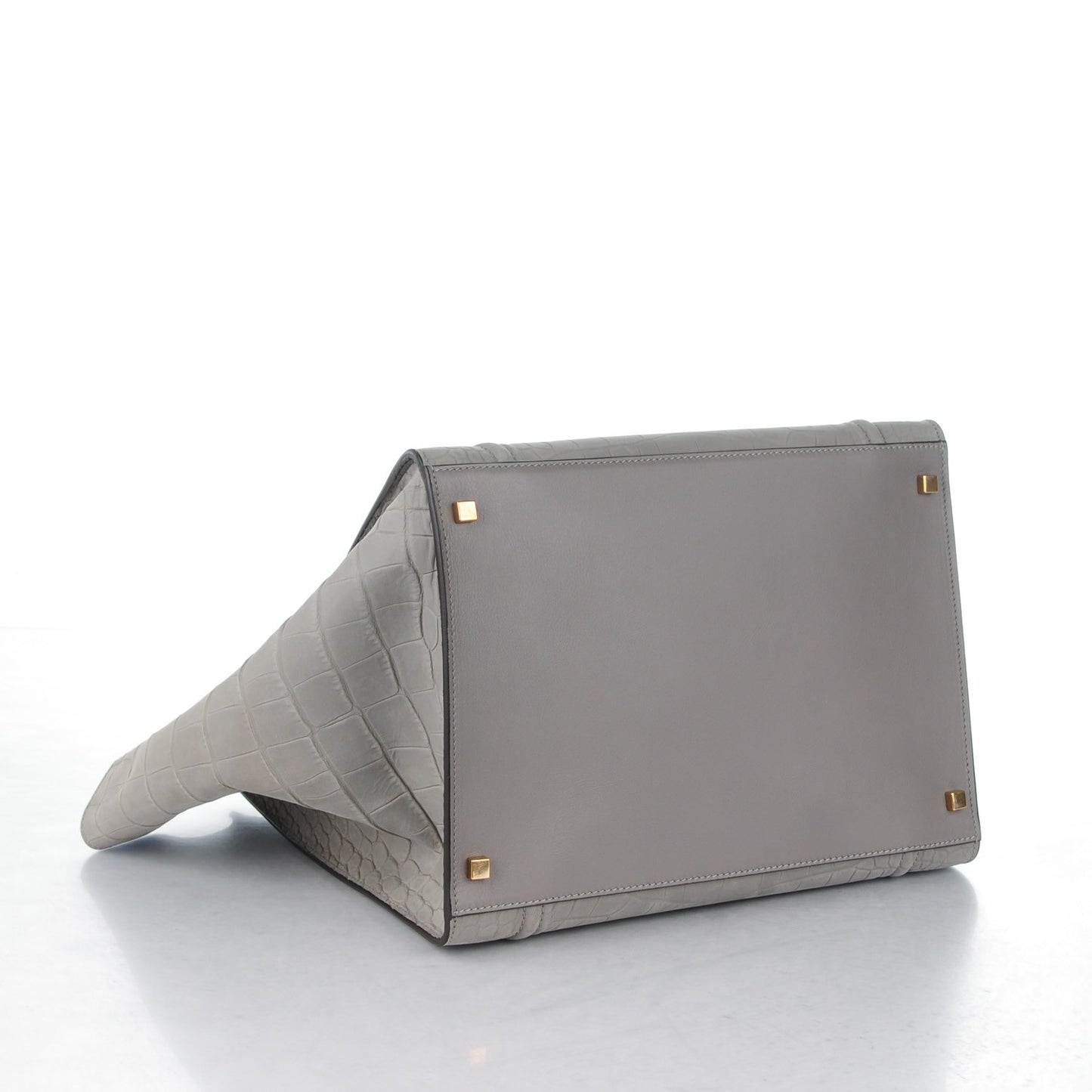 Crocodile Embossed Nubuck Large Phantom Luggage Grey