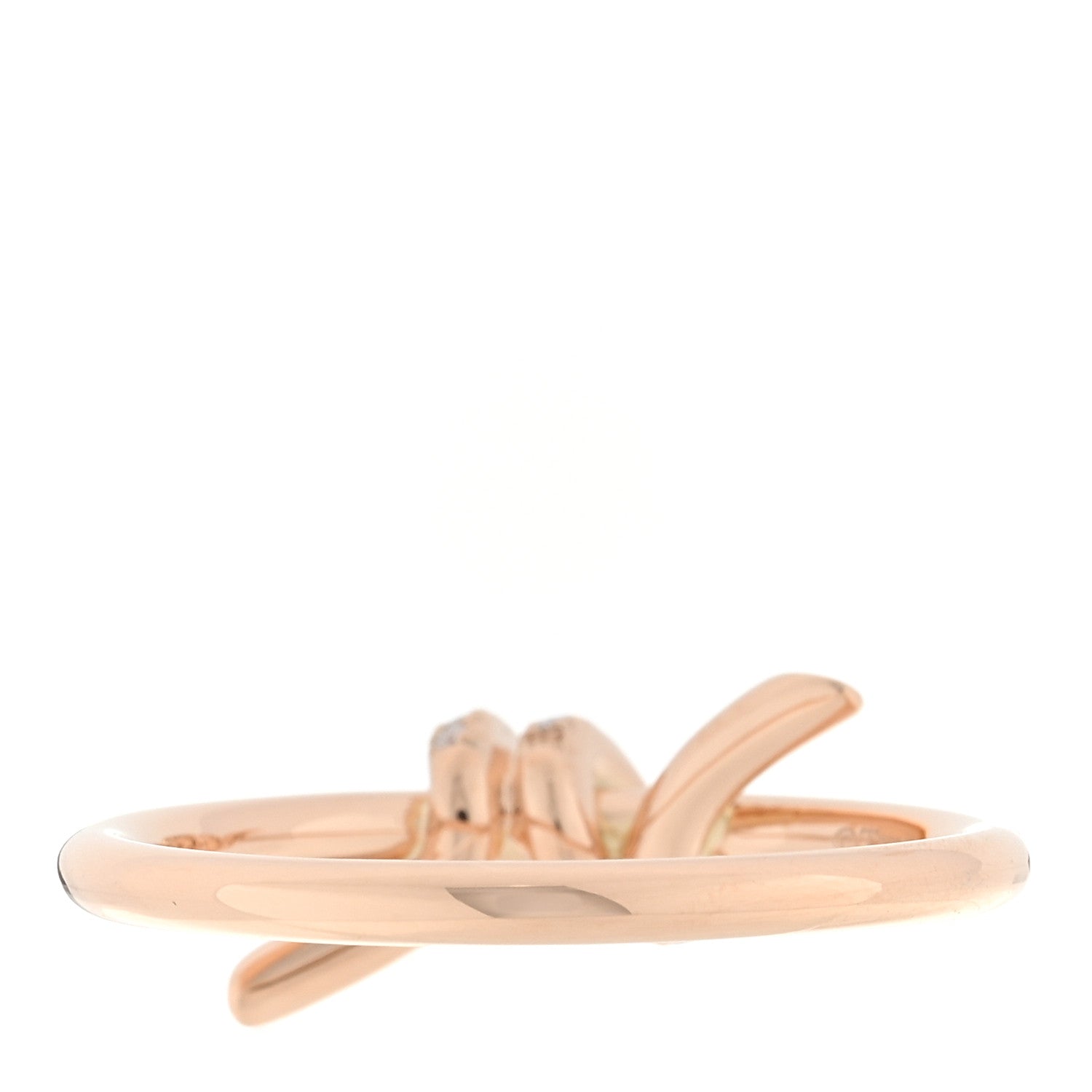 Tiffany 18K Rose Gold Diamond Small Knot Ring 49 4.75 3 of 5
