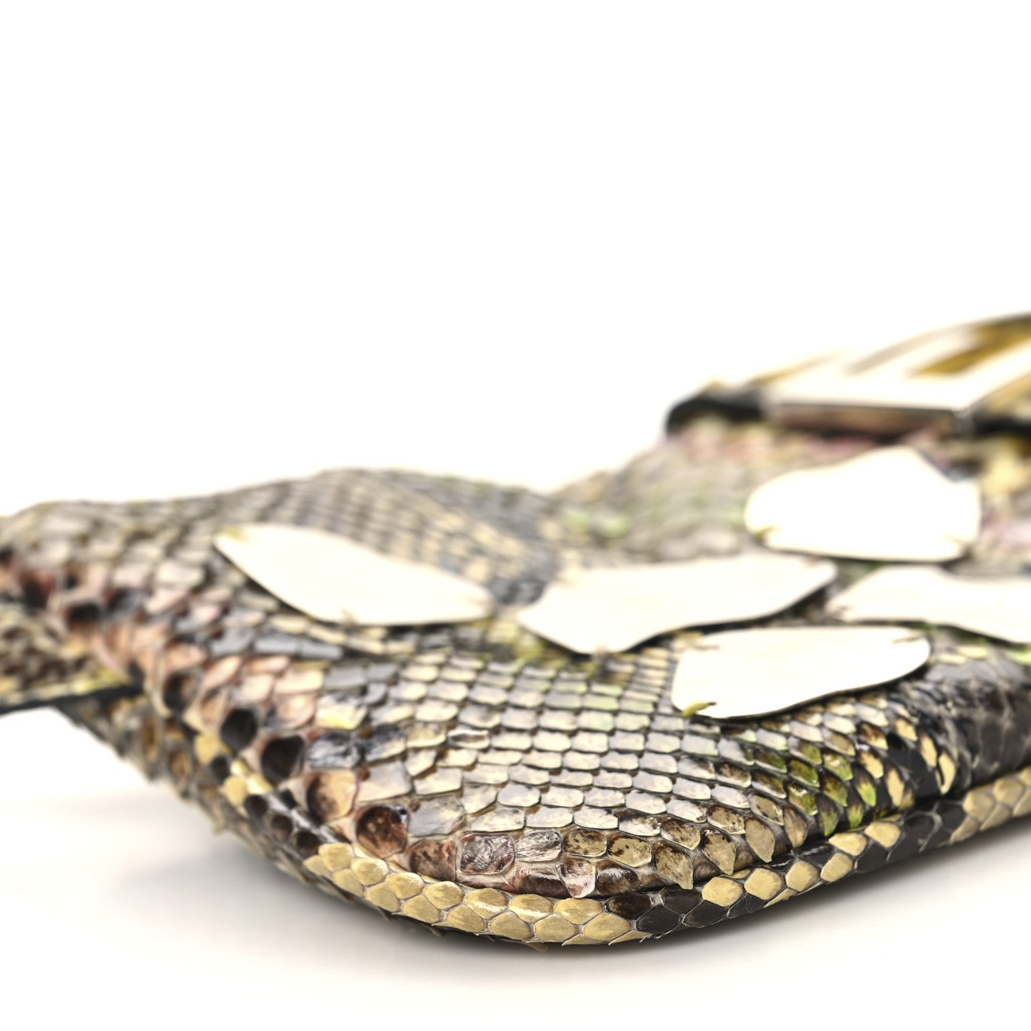 Fendi Snakeskin Mirror Baguette Shoulder Bag 7 of 9