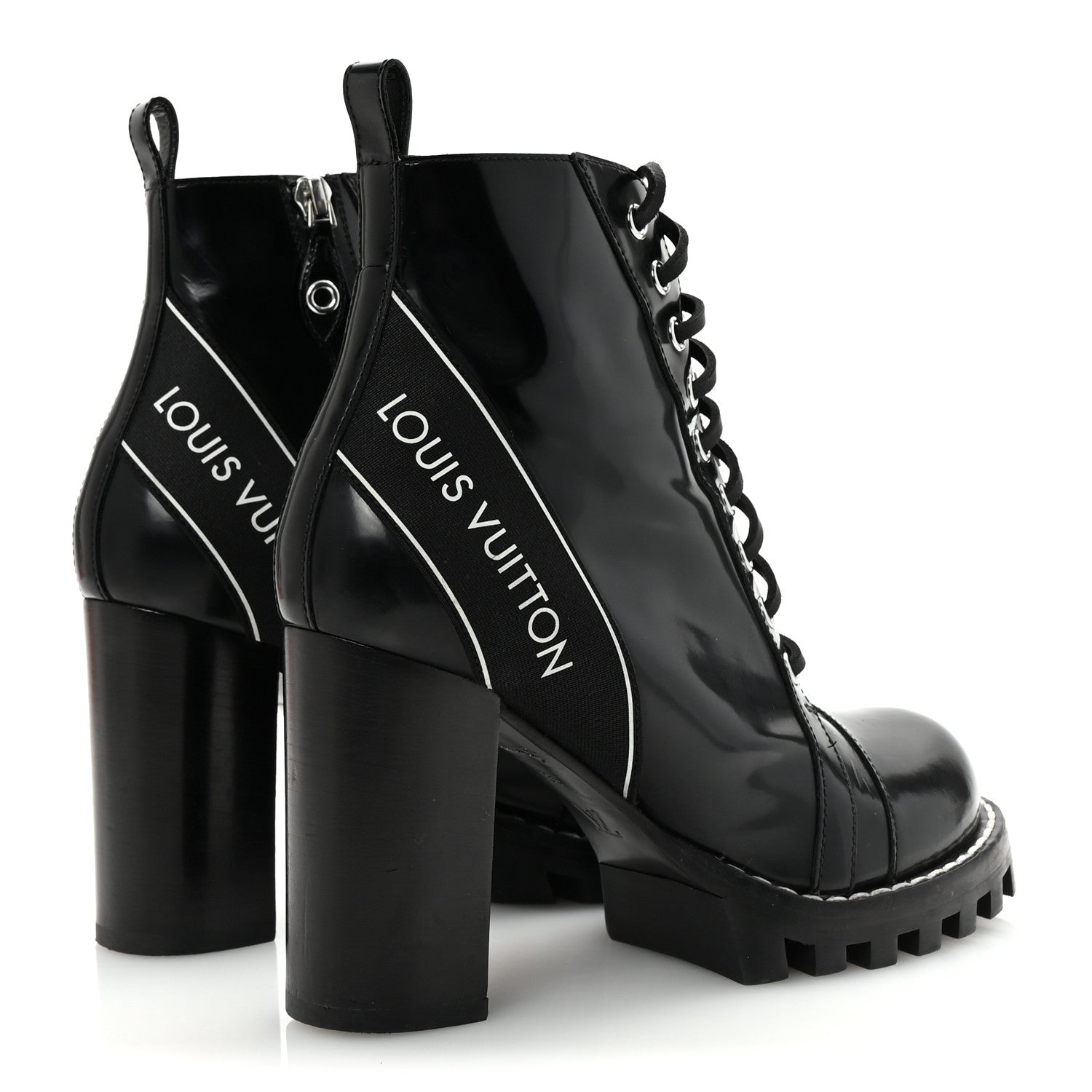 Louis Vuitton Glazed Calfskin Star Trail Ankle Boots 39 Black 5 of 8