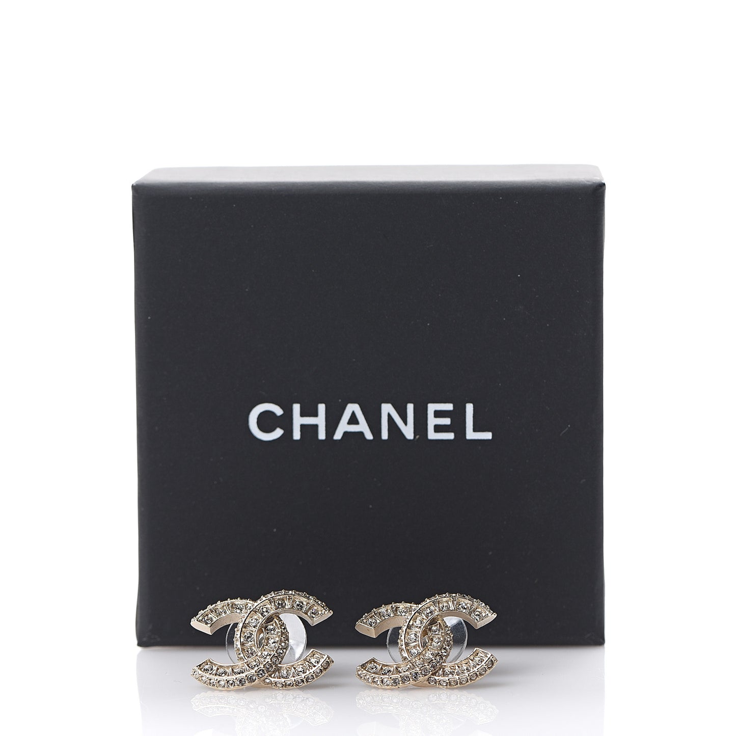 Crystal 90’s Icon CC Stud Earrings Gold