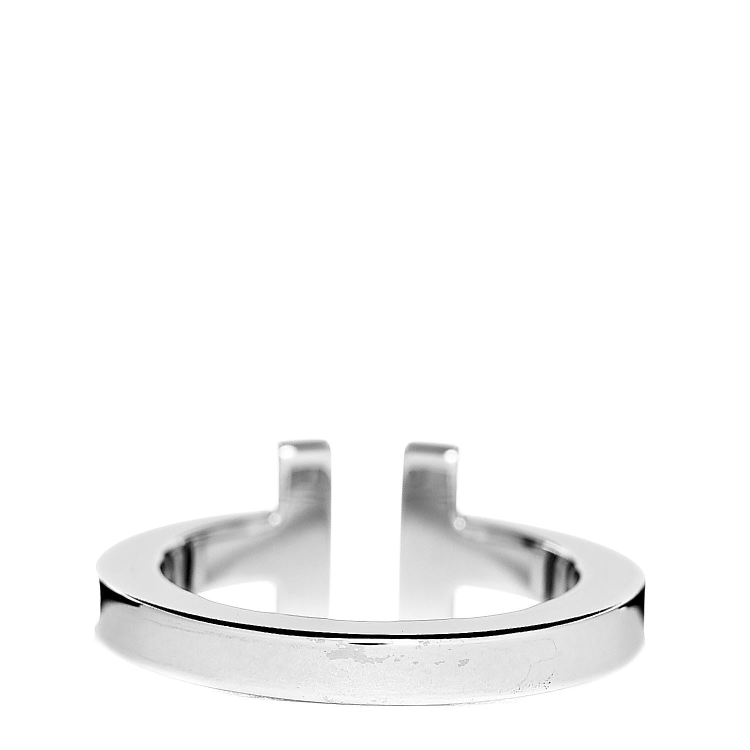 Tiffany 18K White Gold T Square Ring 46 3.75 3 of 6