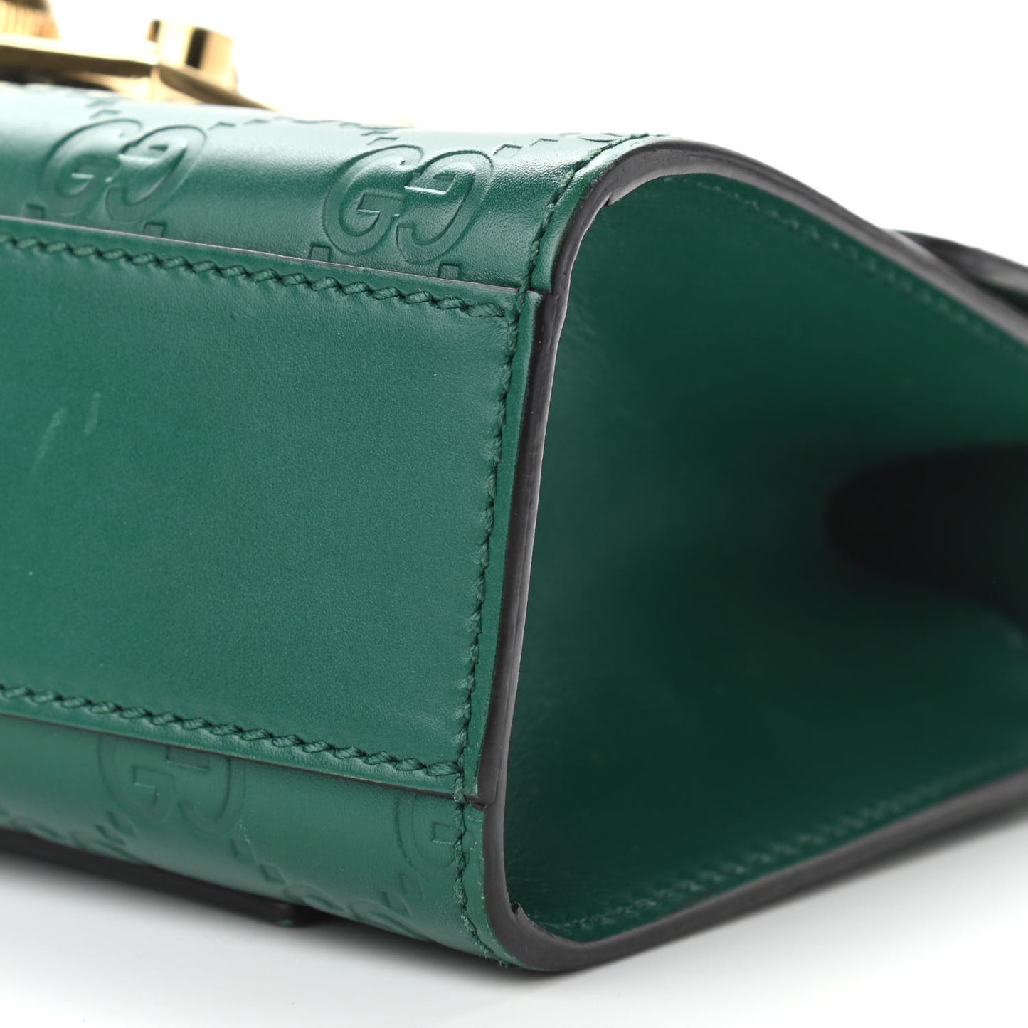 Guccissima Small Padlock Shoulder Bag Emerald