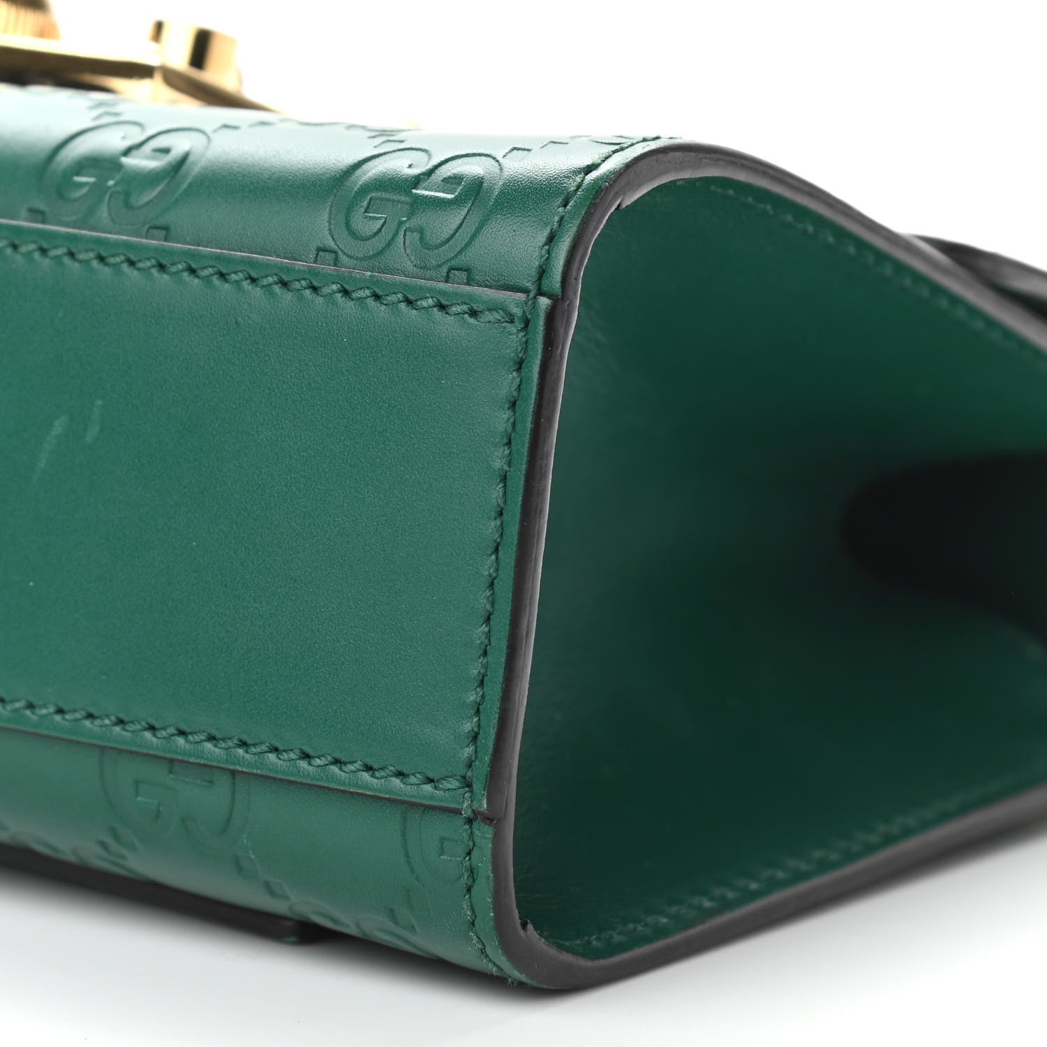 Gucci Guccissima Small Padlock Shoulder Bag Emerald 10 of 12