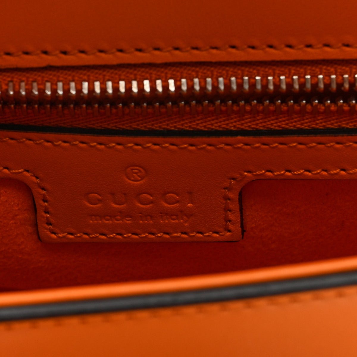 Senna Calfskin Petite GG Top Handle Shoulder Bag Orange