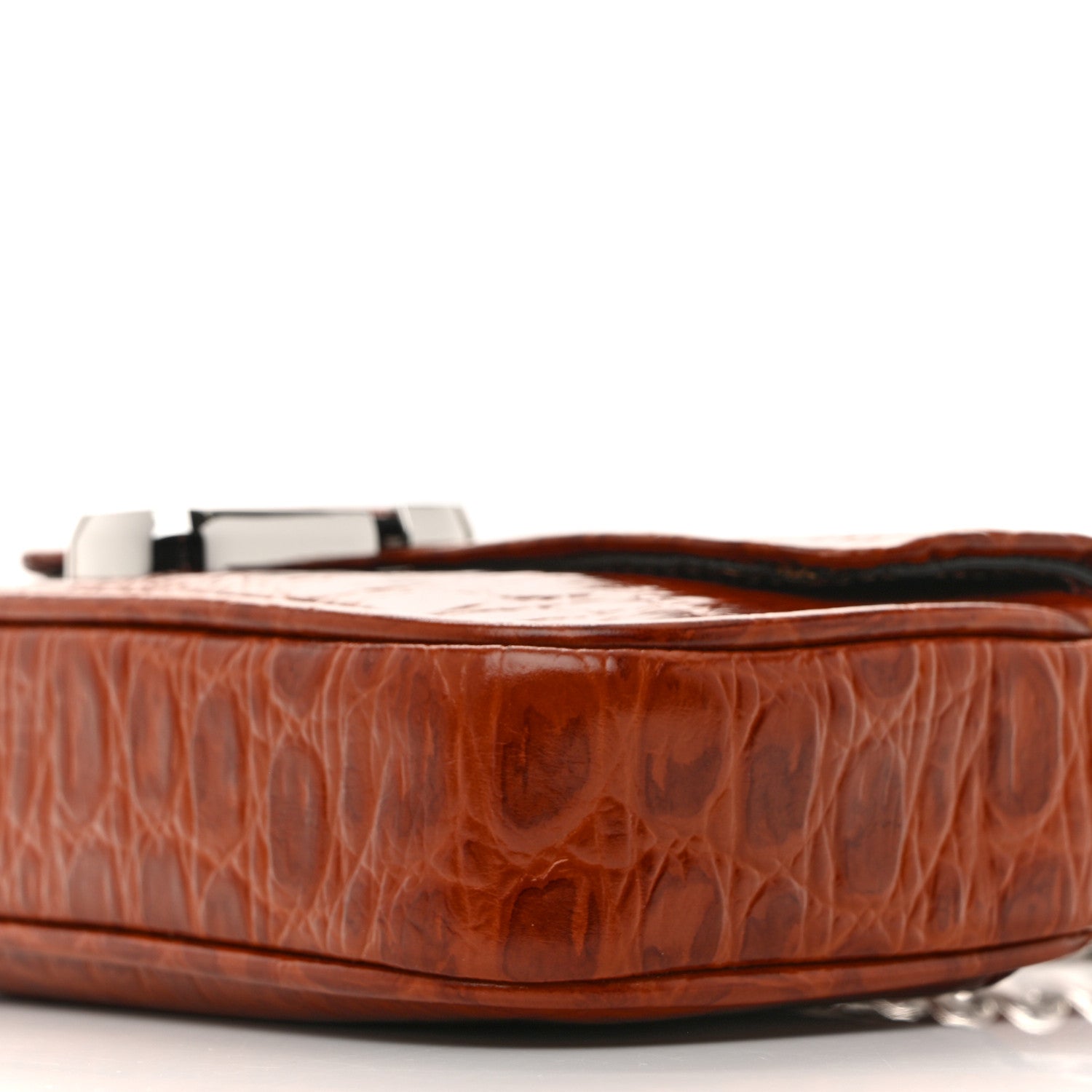 Marc Jacobs Calfskin Crocodile Embossed Mini The J Marc Shoulder Bag Spice Brown 9 of 10