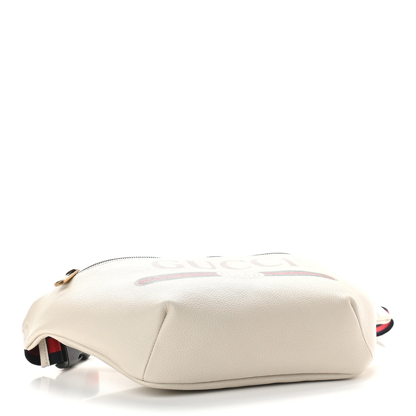 Grained Calfskin Logo Belt Bag White