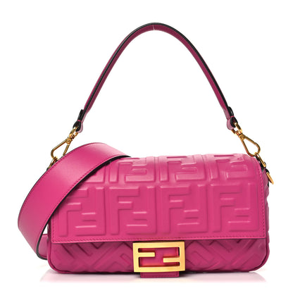 Fendi Nappa FF 1974 Embossed Baguette Ciclamino Pilar 1 of 10