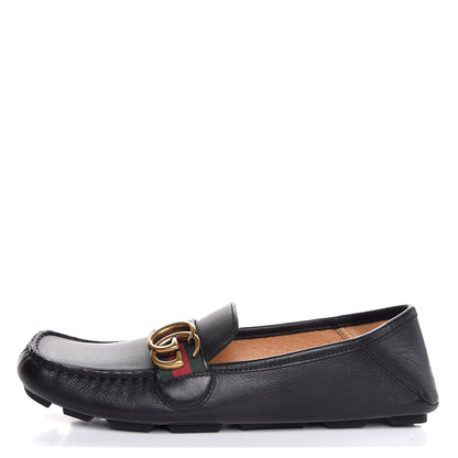 Gucci Calfskin Noel Web Driver Loafers 39.5 Black 1 of 9
