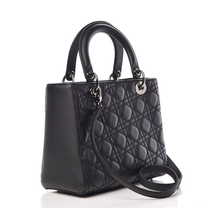 Christian Dior Calfskin Cannage Medium Anselm Reyle Lady Dior Black 4 of 11